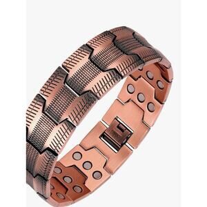 Feraco Men's Copper Bracelet3X Strength Pure Copper Magnetic Bracelets w/Magnets